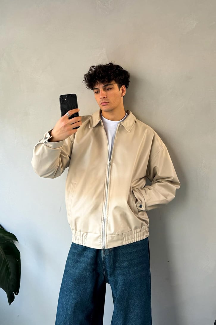 Basic Deri Oversize Ceket