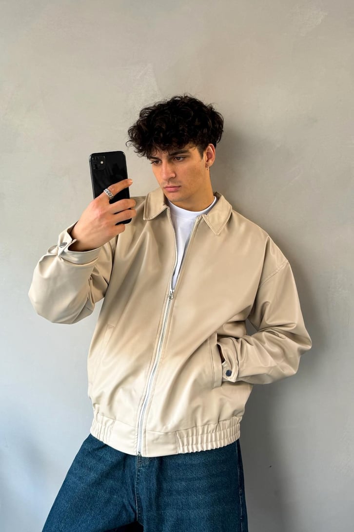Basic Deri Oversize Ceket