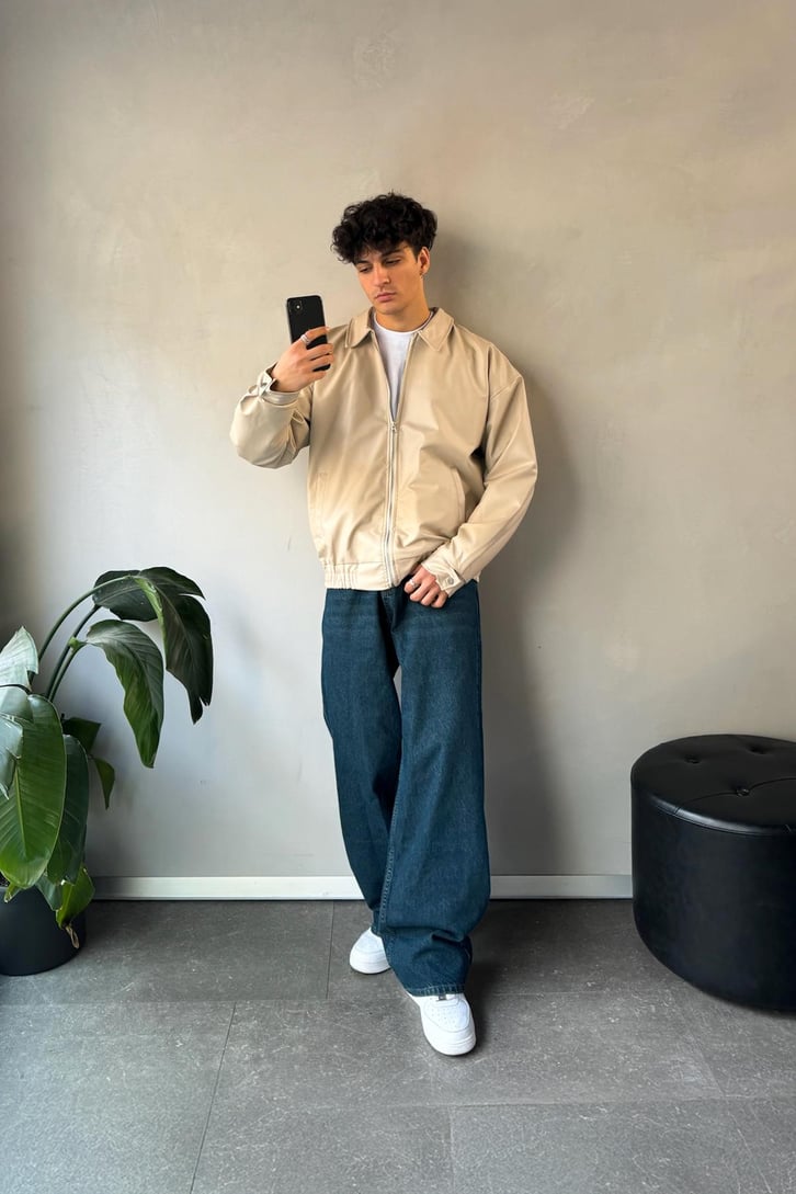 Basic Deri Oversize Ceket