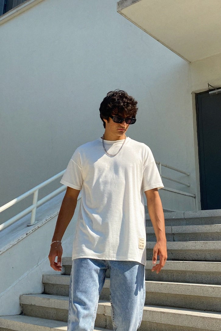 Basic Ekru Oversize Tshirt