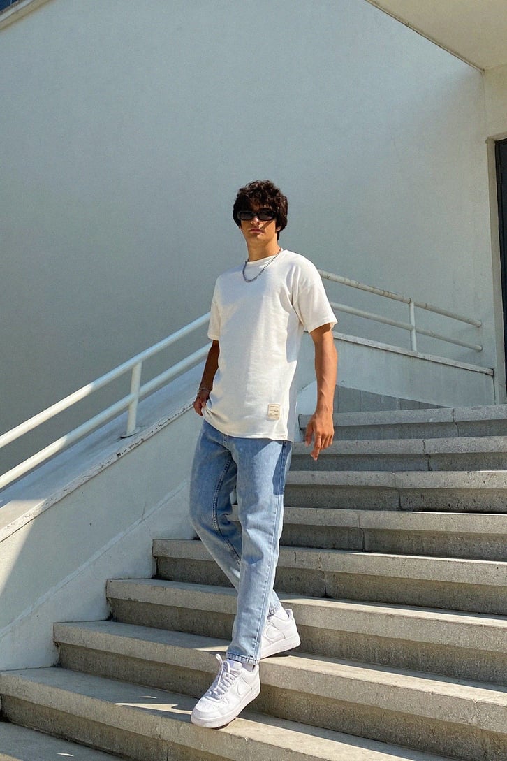 Basic Ekru Oversize Tshirt