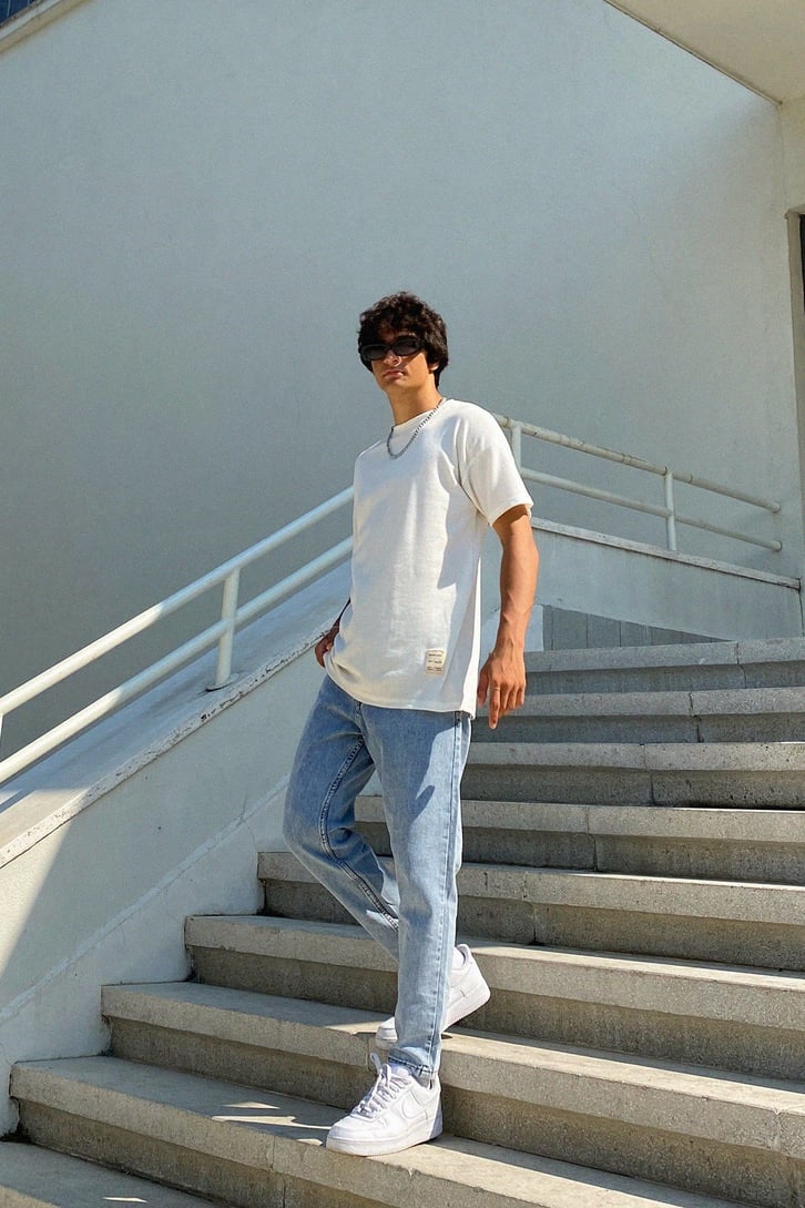 Basic Ekru Oversize Tshirt