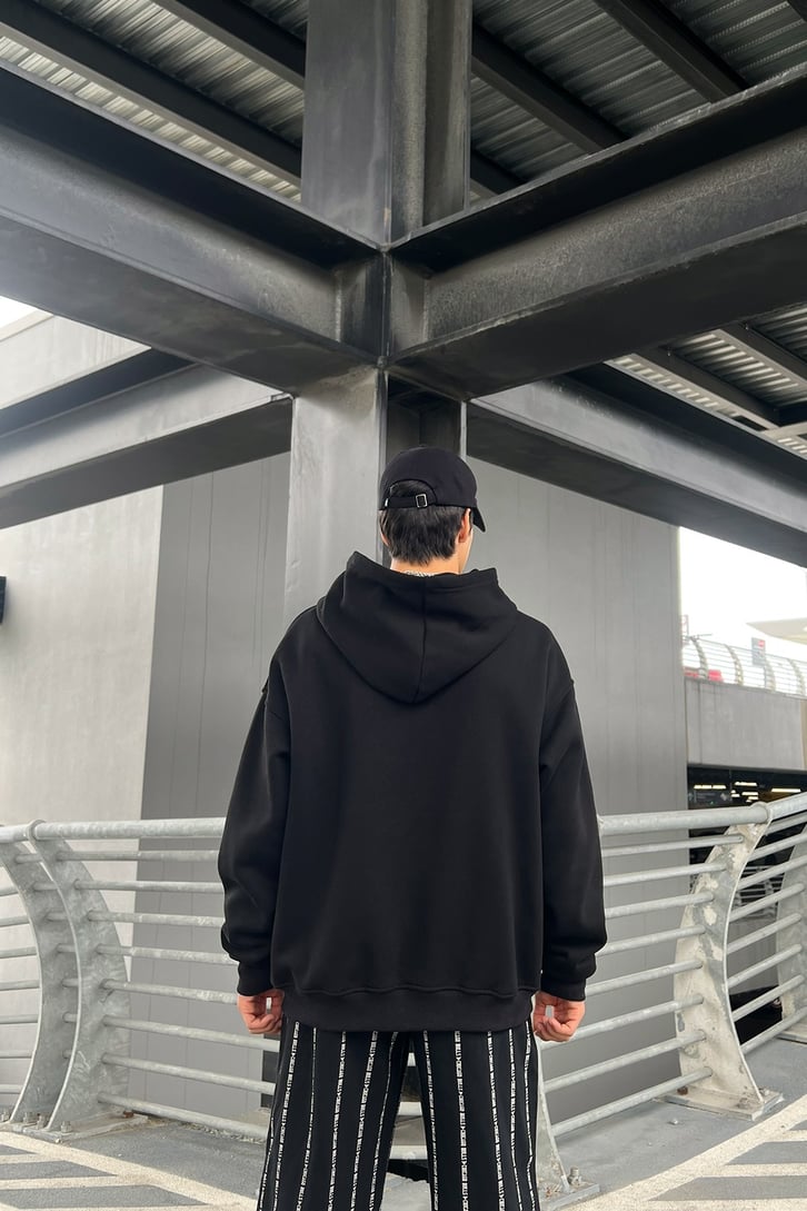 Basic Fermuarlı Oversize Sweatshirt