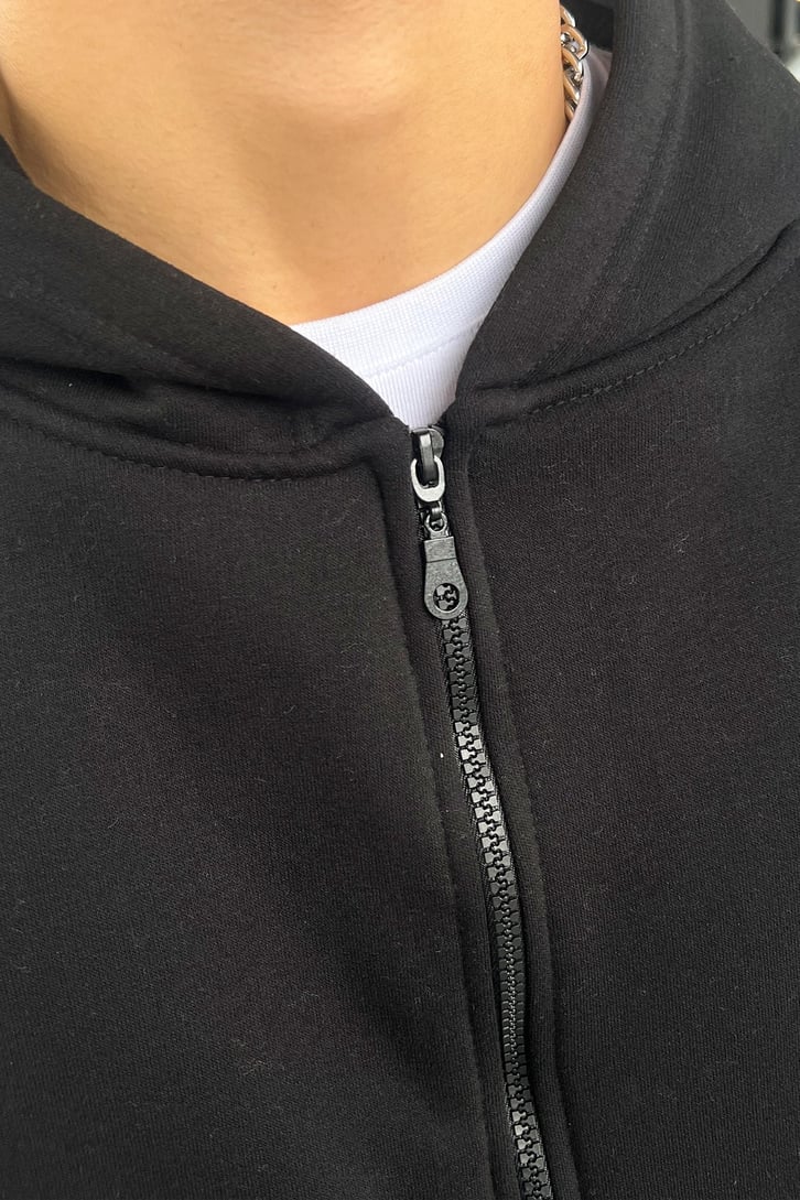 Basic Fermuarlı Oversize Sweatshirt