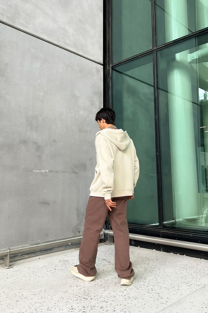 Basic Fermuarlı Oversize Sweatshirt