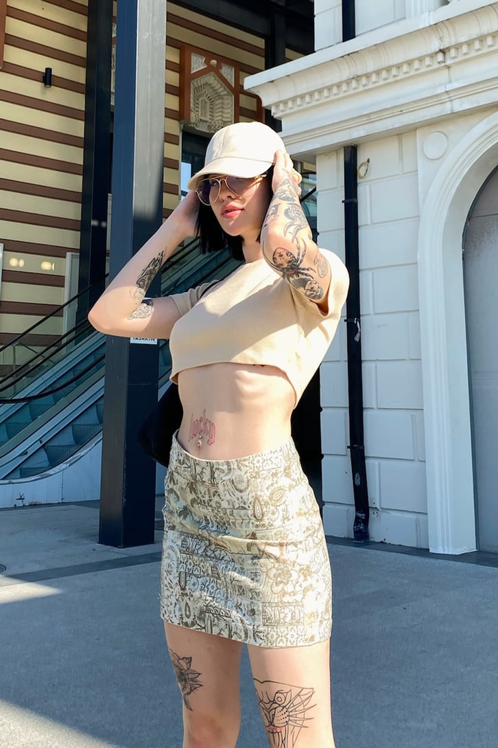 Basic Fitilli Bej Crop