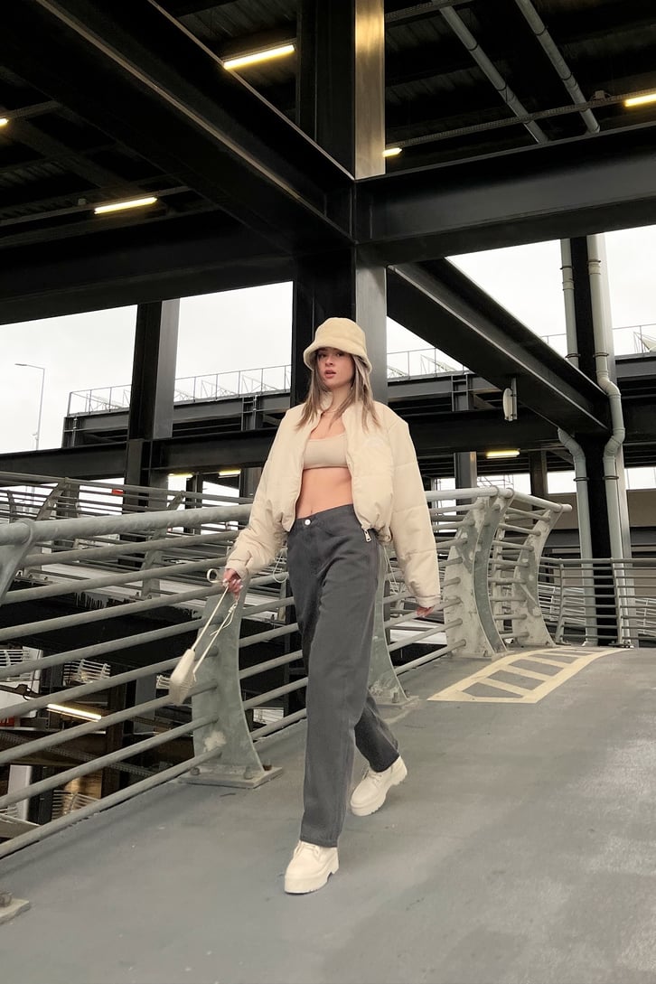 Basic Gri Baggy Jean