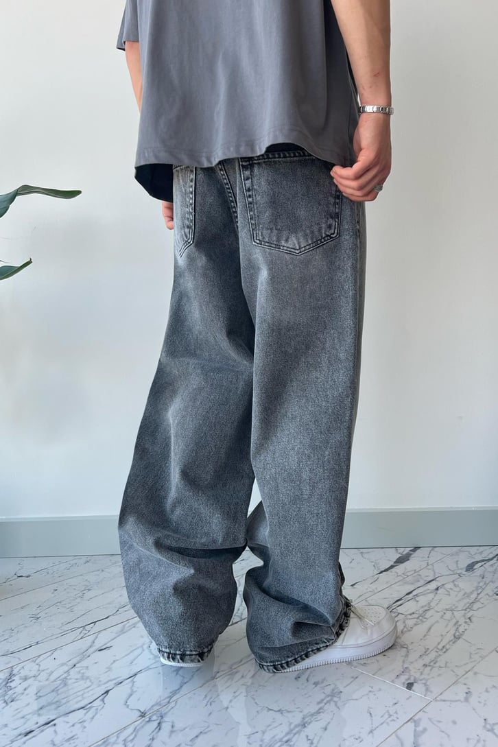 Basıc Gri Baggy Jean