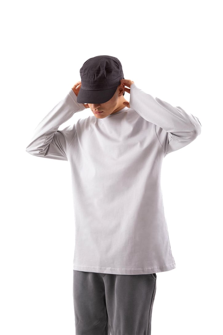 Basic Gri Long Sleeve Tişört
