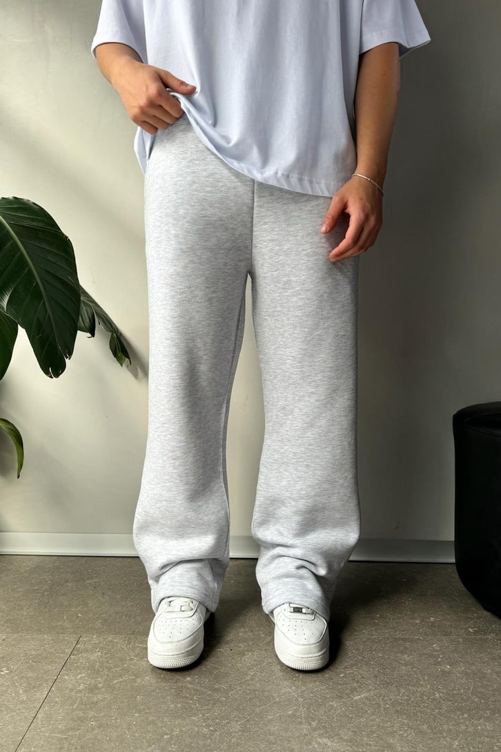 Basic Gri Melanj Baggy Eşofman Altı