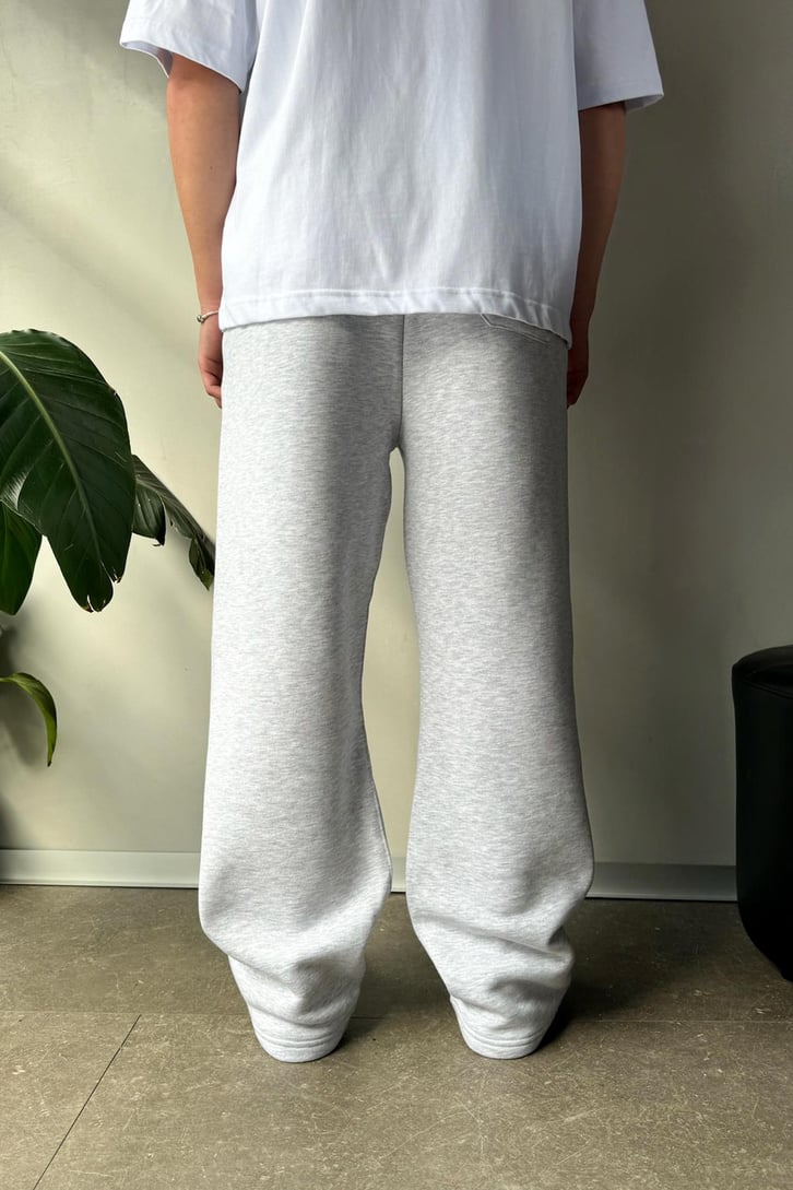 Basic Gri Melanj Baggy Eşofman Altı