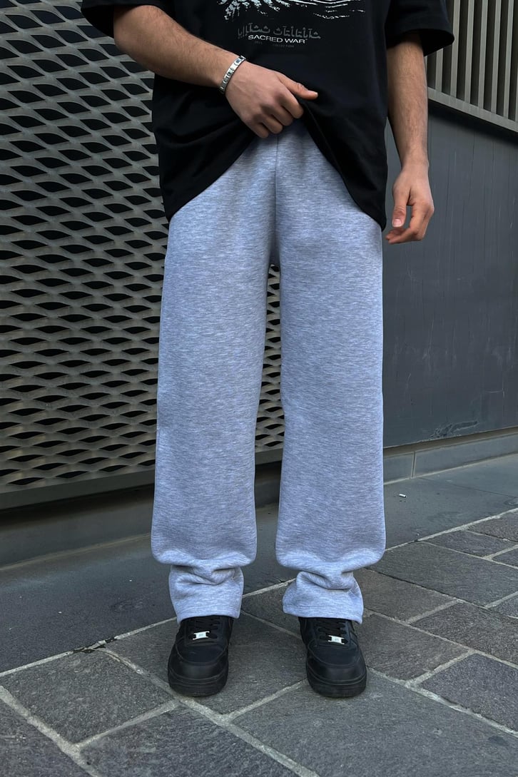 Basic Gri Melanj Eşofman Altı