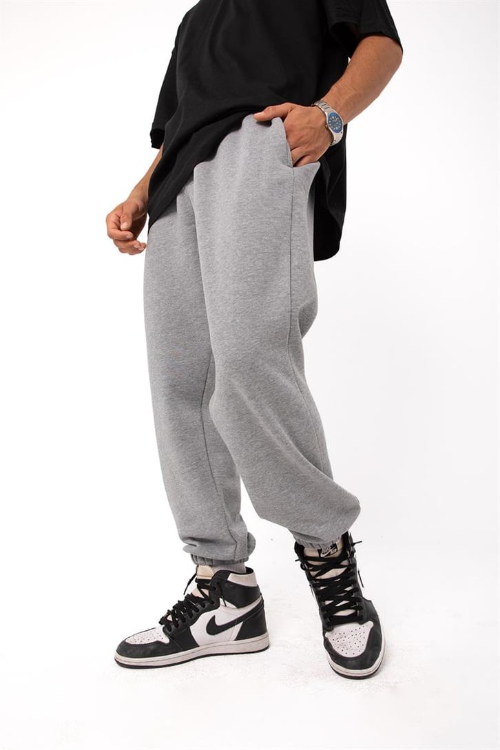 Basic Gri Melanj Jogger Eşofman Altı