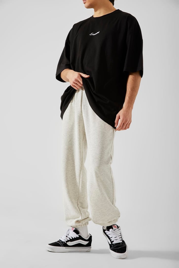 Basic Gri Melanj Jogger Eşofman Altı