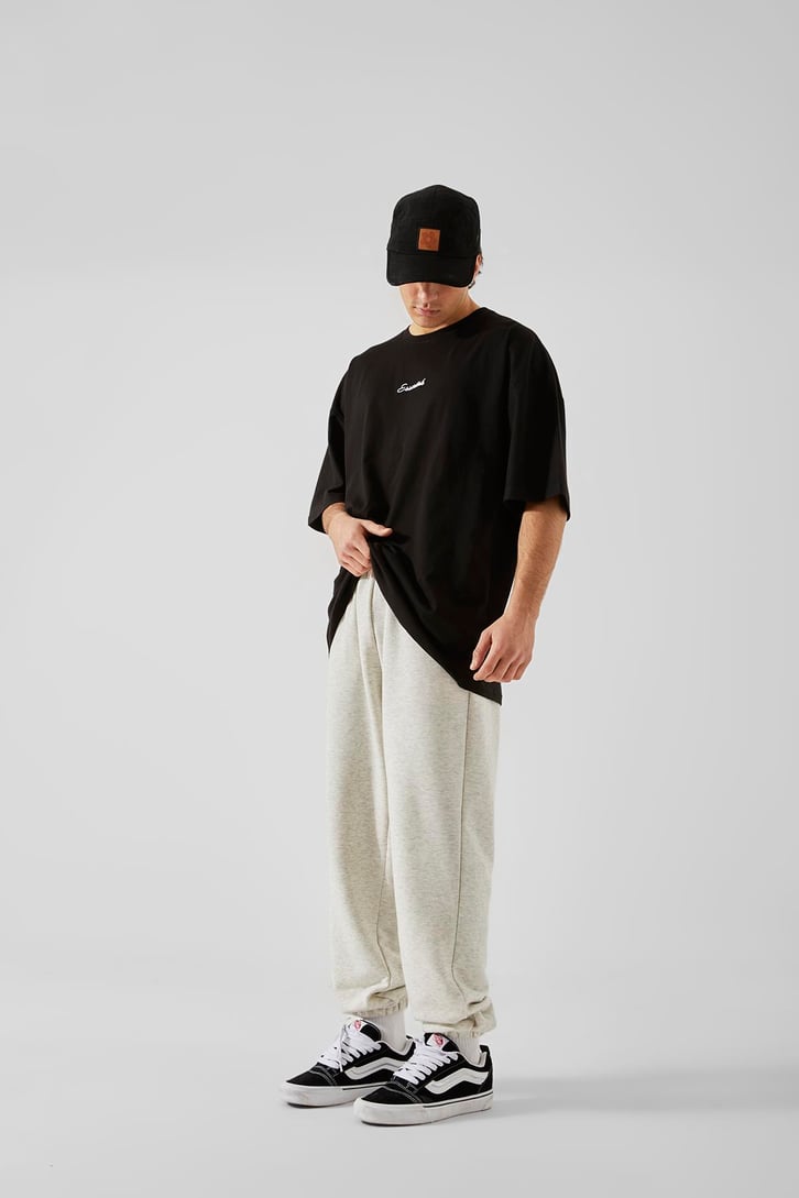 Basic Gri Melanj Jogger Eşofman Altı