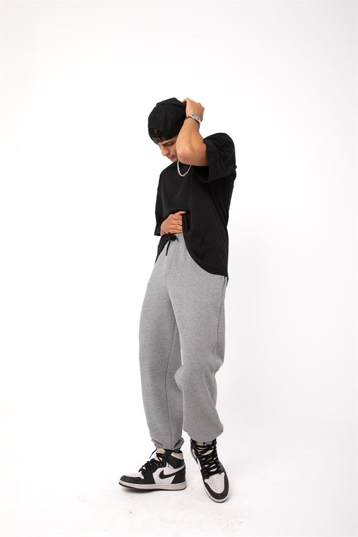 Basic Gri Melanj Jogger Eşofman Altı