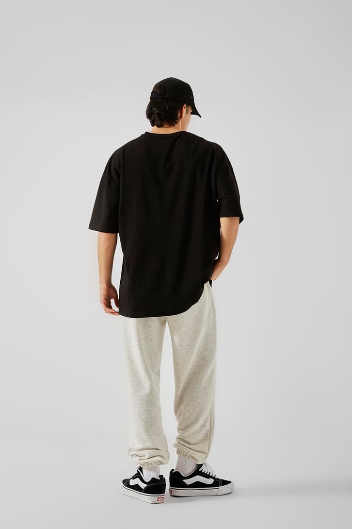 Basic Gri Melanj Jogger Eşofman Altı