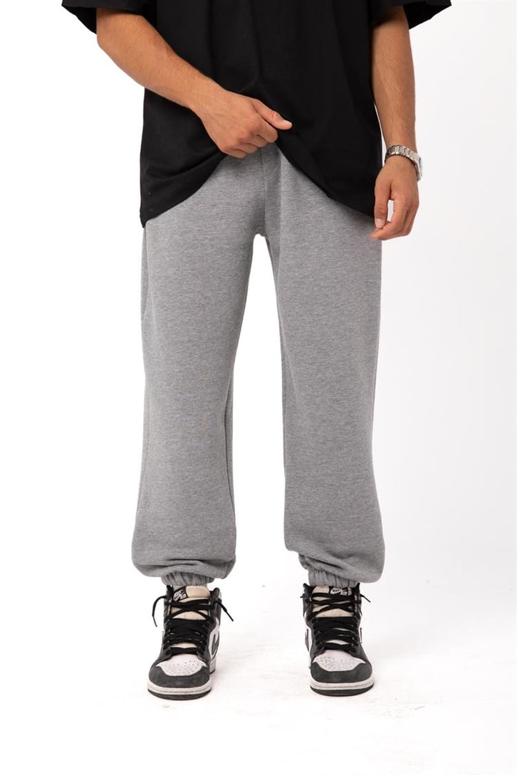 Basic Gri Melanj Jogger Eşofman Altı