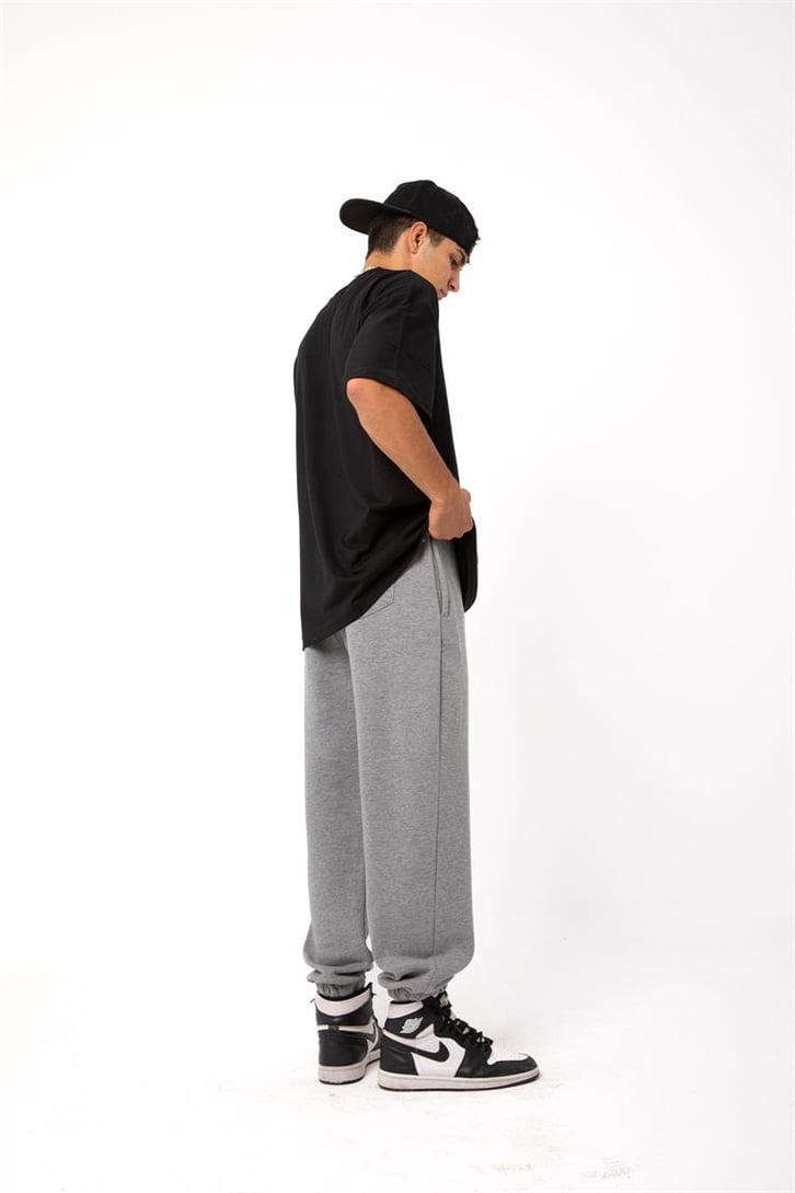 Basic Gri Melanj Jogger Eşofman Altı