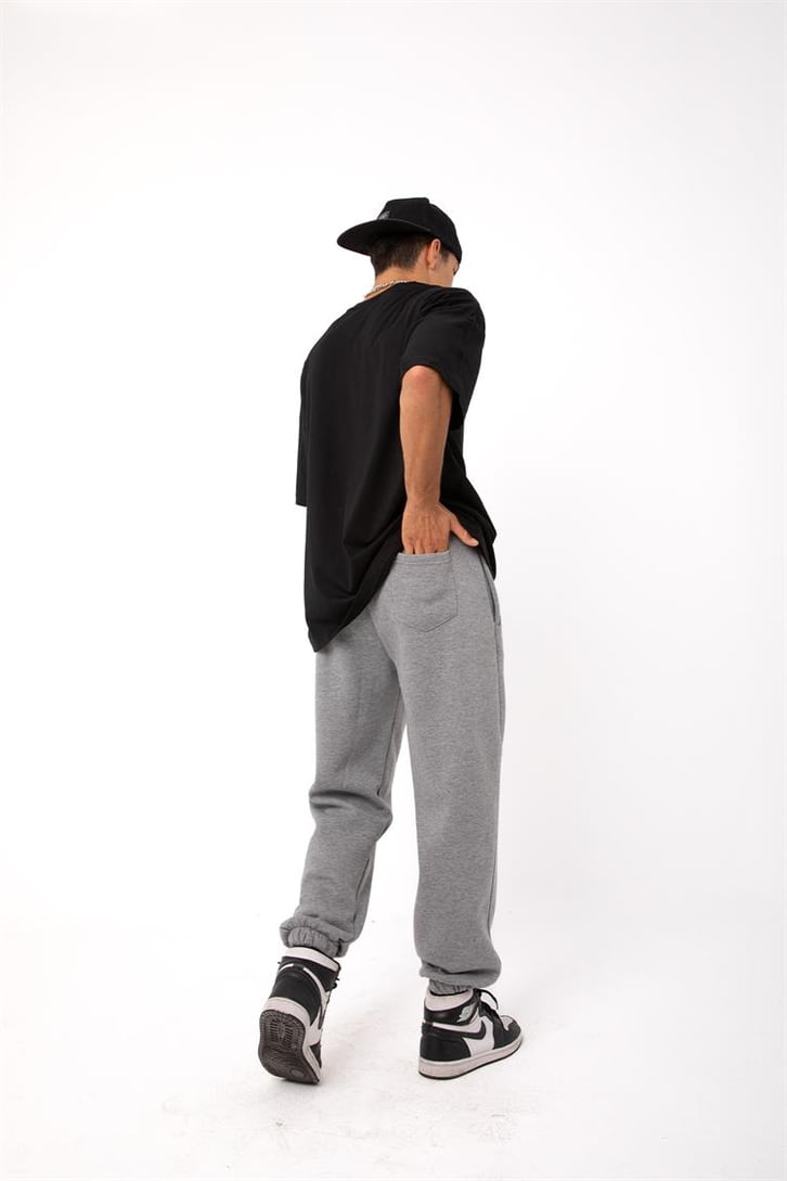 Basic Gri Melanj Jogger Eşofman Altı