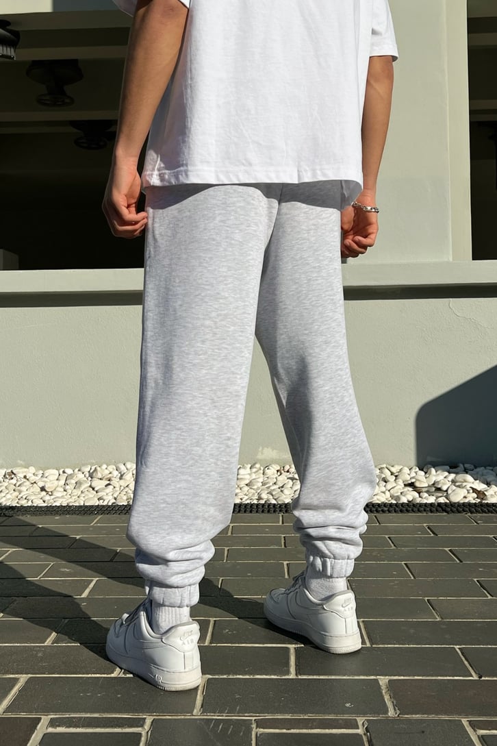 Basic Gri Melanj Jogger Fit Eşofman Altı