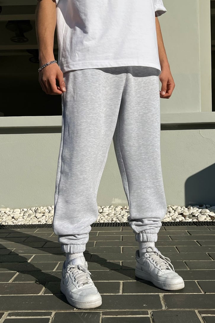 Basic Gri Melanj Jogger Fit Eşofman Altı