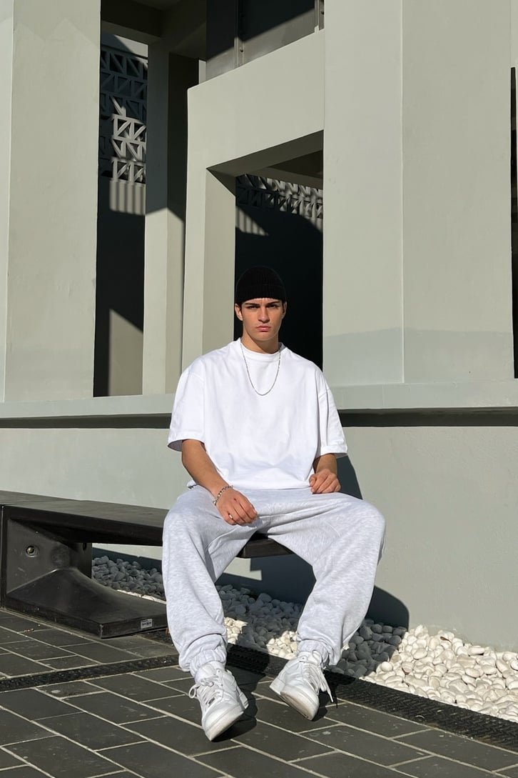 Basic Gri Melanj Jogger Fit Eşofman Altı