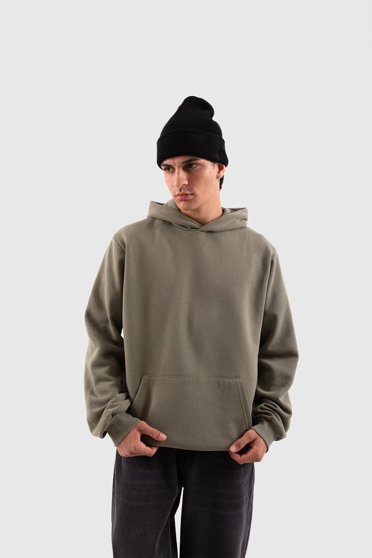 Basic Gri Oversize Hoodie