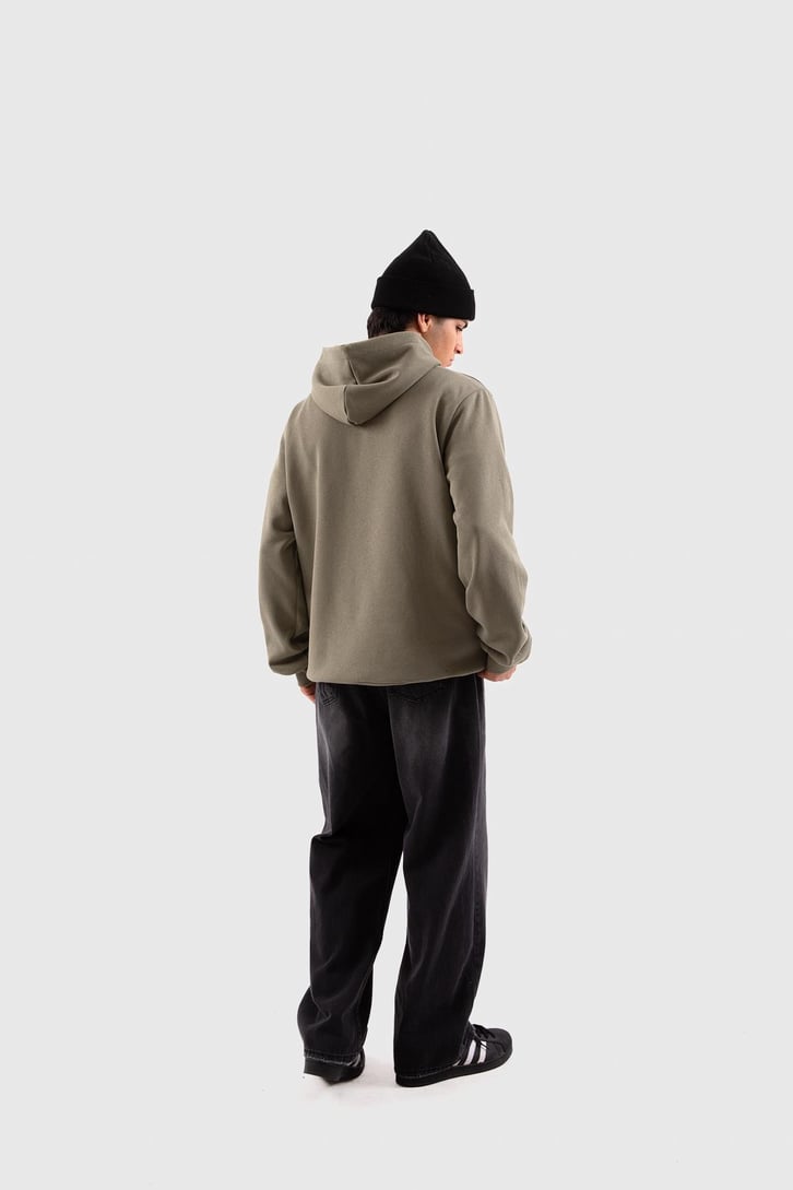 Basic Gri Oversize Hoodie