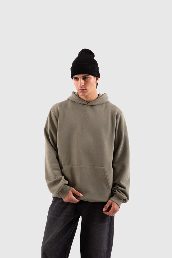 Basic Gri Oversize Hoodie