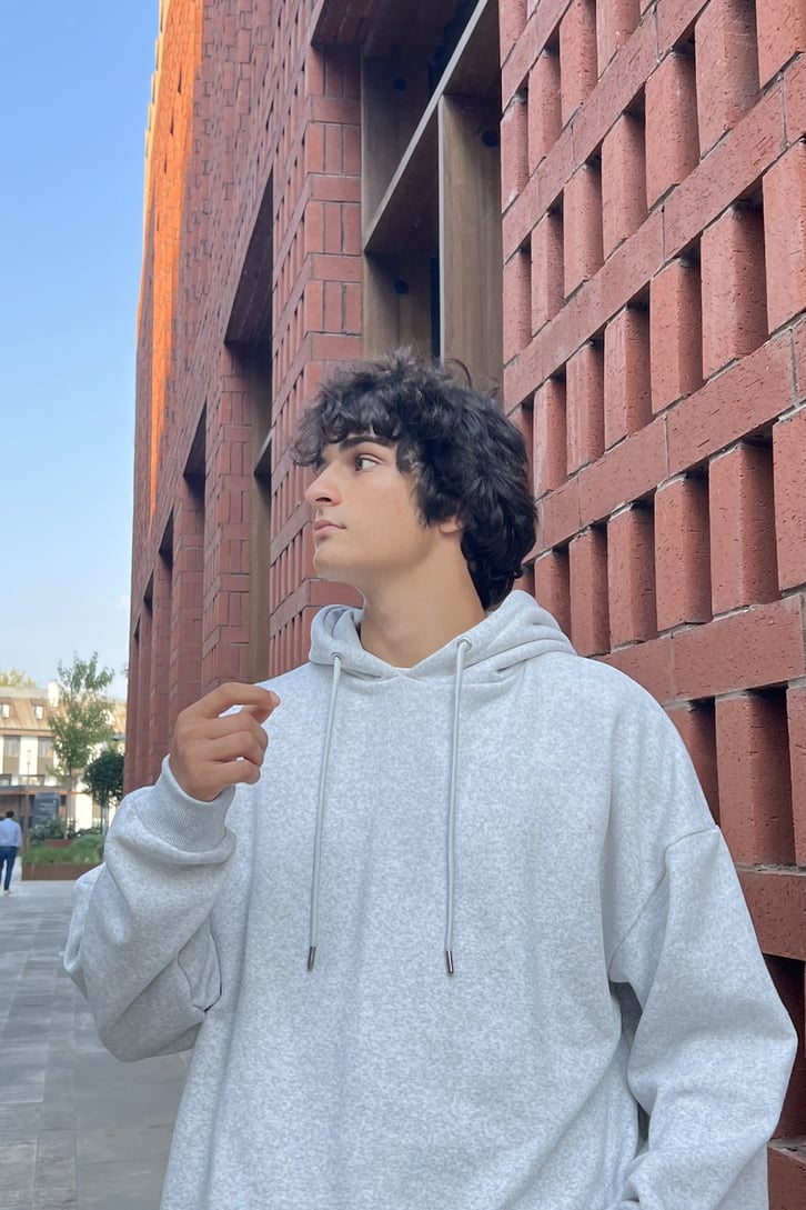 Basic Gri Oversize Sweatshirt