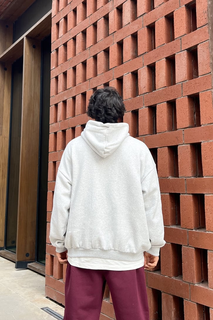 Basic Gri Oversize Sweatshirt