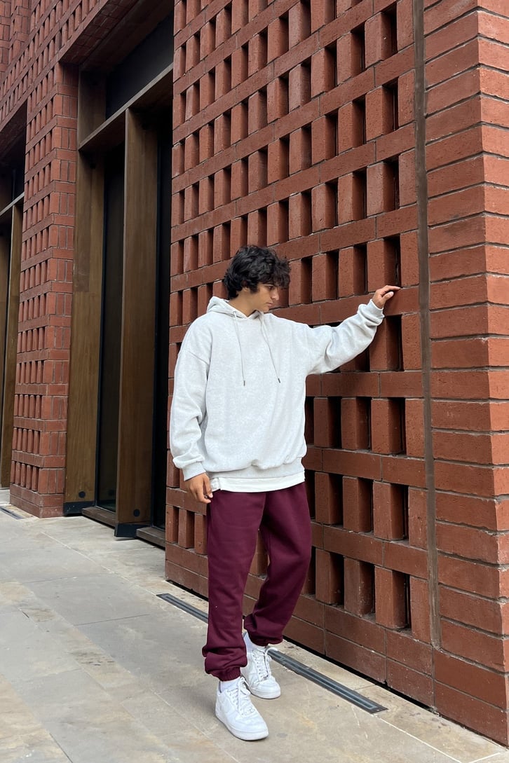 Basic Gri Oversize Sweatshirt