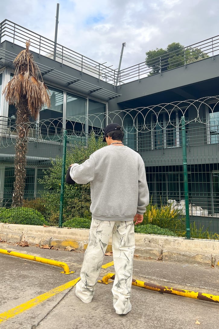 Basic Gri Oversize Sweatshirt