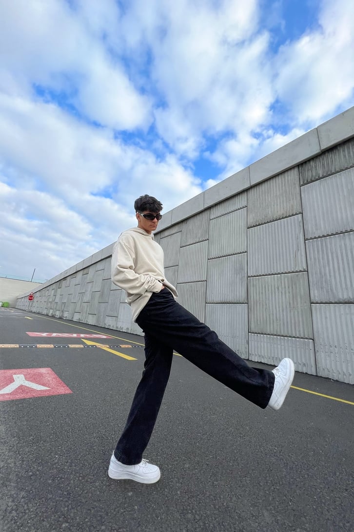 Basic Gri Oversize Sweatshirt