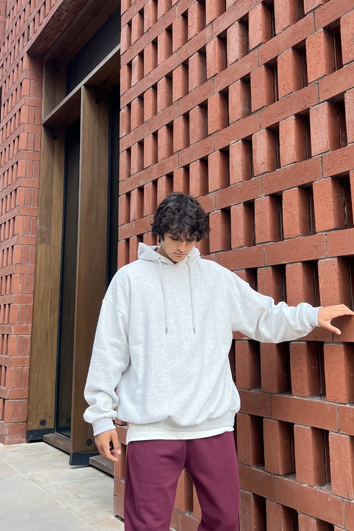 Basic Gri Oversize Sweatshirt