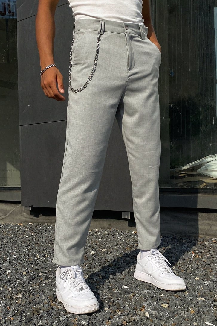 Basic Gri Premium Kumaş Pantolon
