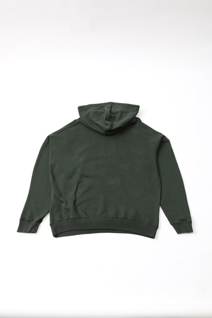 Basic Haki Kapüşonlu Sweatshirt