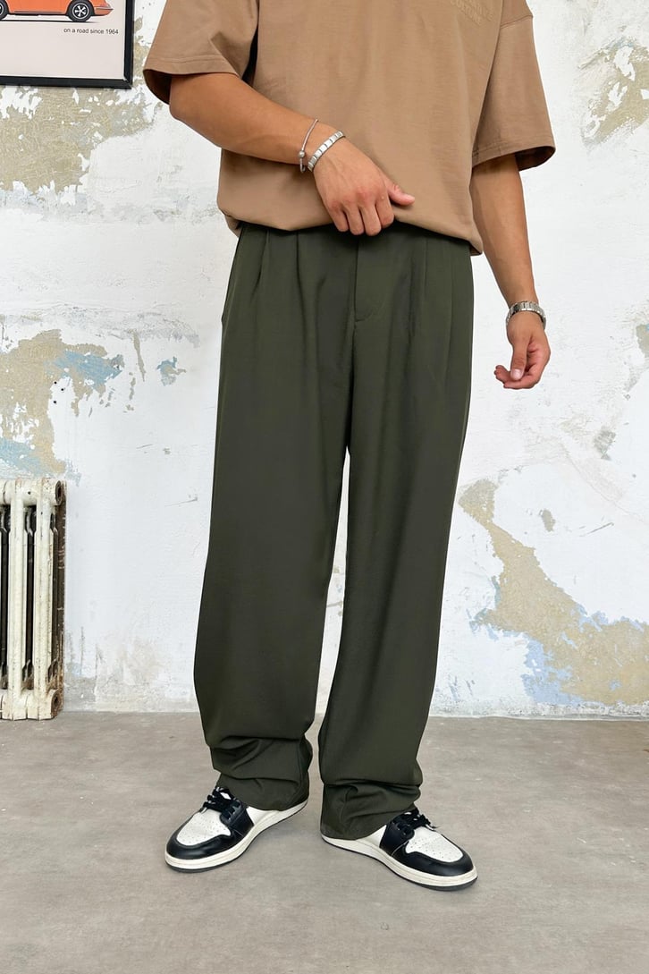 Basic Haki Kumaş Pantolon