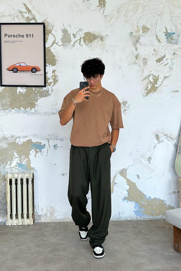 Basic Haki Kumaş Pantolon