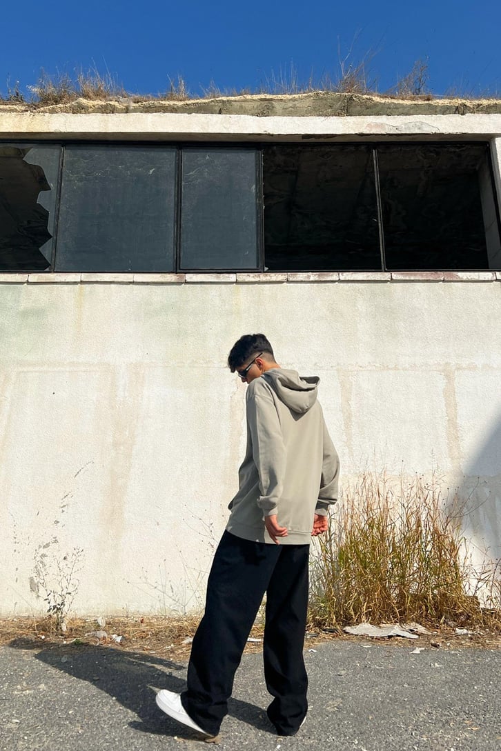 Basic Haki Oversize Sweatshirt