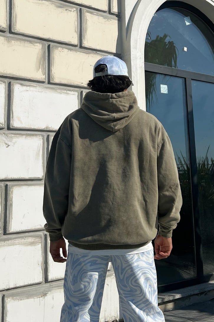 Basic Haki Oversize Sweatshirt