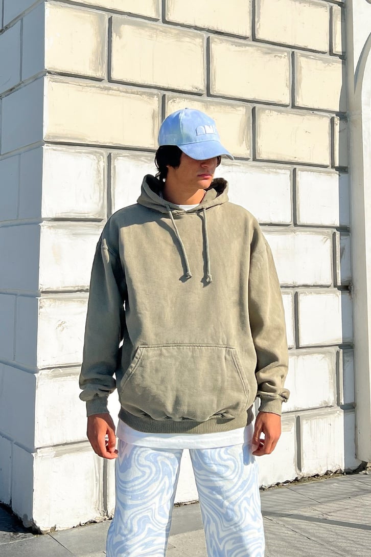 Basic Haki Oversize Sweatshirt