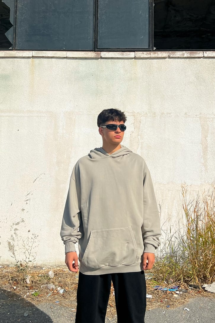 Basic Haki Oversize Sweatshirt