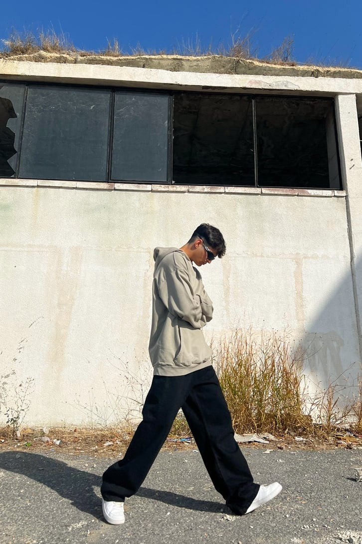 Basic Haki Oversize Sweatshirt