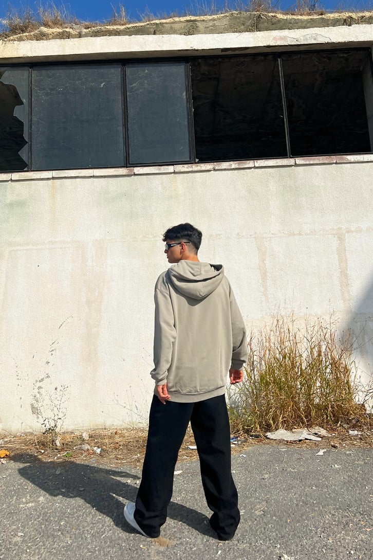 Basic Haki Oversize Sweatshirt