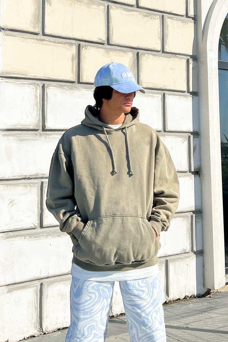 Basic Haki Oversize Sweatshirt