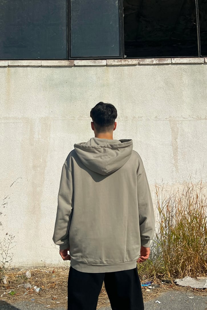 Basic Haki Oversize Sweatshirt