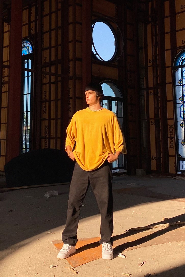 Basic Hardal Renk Super Oversize Tshirt