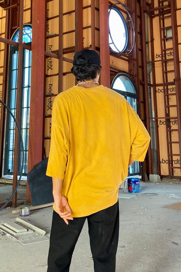 Basic Hardal Renk Super Oversize Tshirt